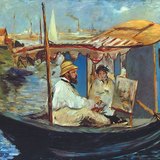 Едуар Мане: Клод Моне в своїй студії - човні (1875, Імпресіонізм)