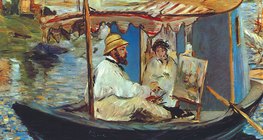 Едуар Мане: Клод Моне в своїй студії - човні (1875, Імпресіонізм)