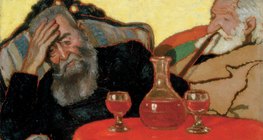 Йозеф Ріпл-Ронаі: Мій батько та дядько Піачек з червоним вином (1907)