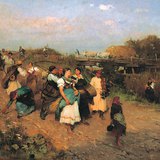 Лайош Деак-Ебнер. Женці повертаються додому (1881)