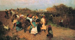 Лайош Деак-Ебнер. Женці повертаються додому (1881)