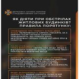 Плакат "Як діяти при обстрілах житлових будинків"