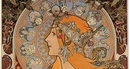 Альфонс Муха: Календар La Plume - Шлейф (Модерн, плакат)