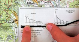 Використання шнурівки для вимірювання відстані кривої на карті