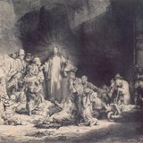 Рембрандт: Маленькі діти, принесені до Ісуса (1647-1649, Бароко)