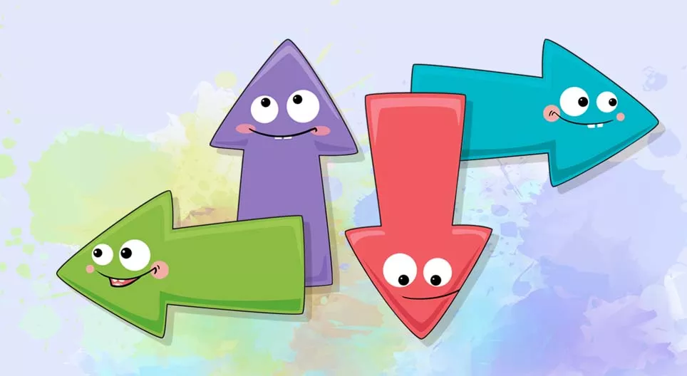 Який шлях вниз, вгору, вправо і вліво?