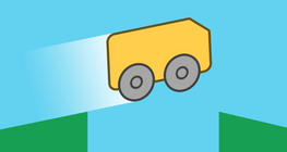 Car jumping over a gap