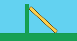 Equilibrium of a pole leaning against a wall