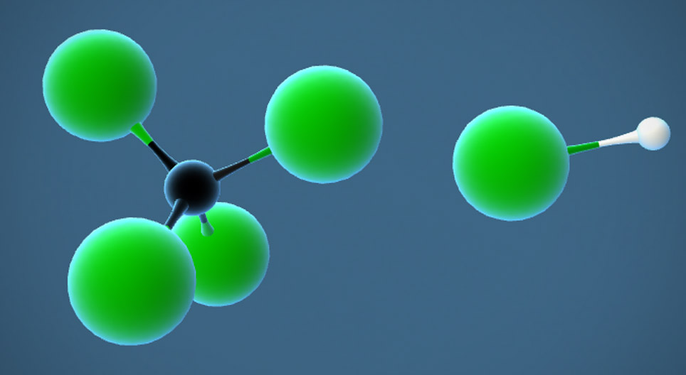 Хлорування метану внаслідок реакції заміщення