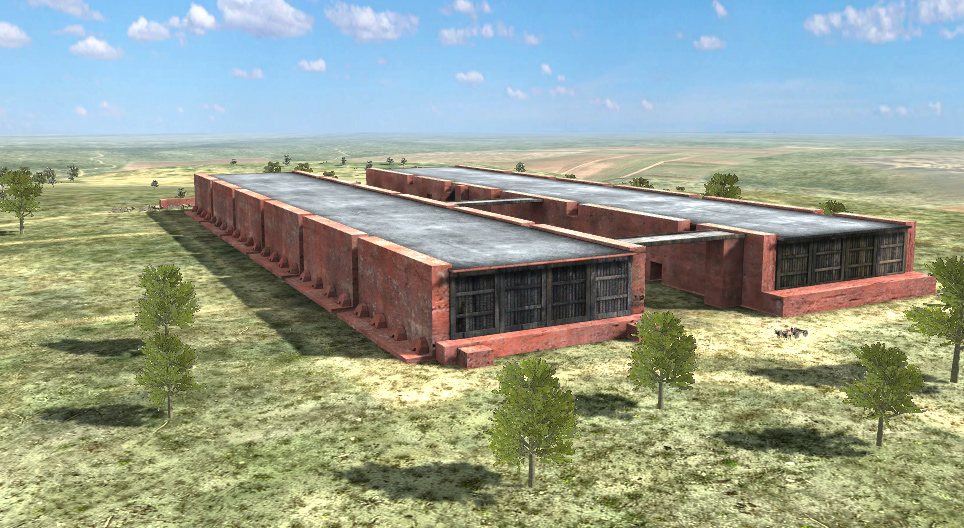 Зерносховище в долині ріки Інд